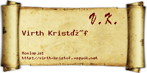 Virth Kristóf névjegykártya